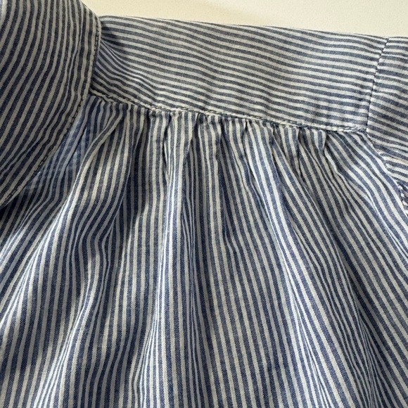 Woman’s J. Crew Lightweight Cotton Blue/White Striped Casual 3/4 Button Down. - Picture 10 of 14